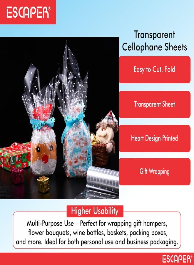 ESCAPER أوراق تغليف الهدايا من إسكيبر، أوراق سيلوفان شفافة متعددة الاستخدامات بتصميم قلب بلاستيكي (26 × 19 بوصة) لتغليف الهدايا، والسلال، وتغليف باقات الزهور، والأعمال اليدوية، والمهرجانات (ألوان متنوعة شفافة، 10 قطع) - Image 5